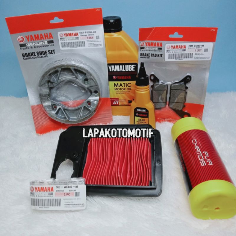 *COD* PAKET SERVICE OLI YAMALUBE MATIC , KAMPAS REM & FILTER UDARA MIO SOUL,FINO KARBU