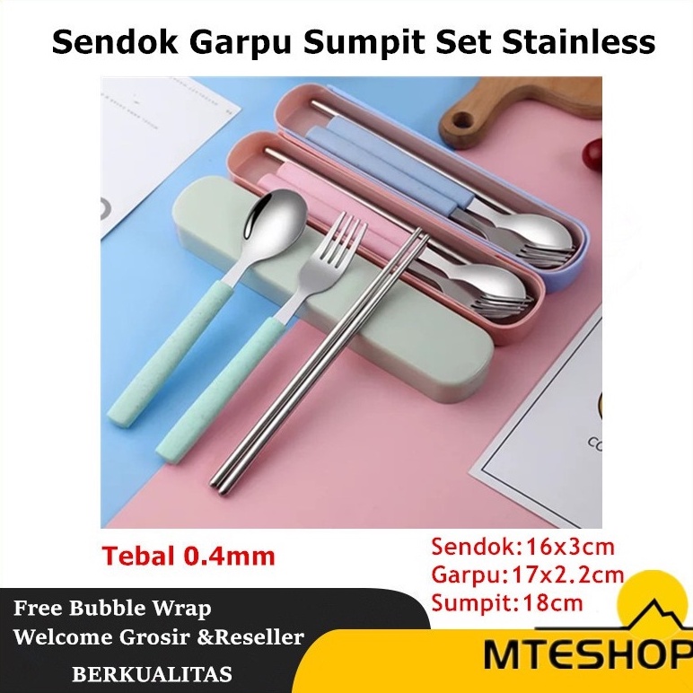 Alat makan sendok garpu sumpit set Stainless Steel 304 /Sendok Set Karakter Lucu/Souvenir