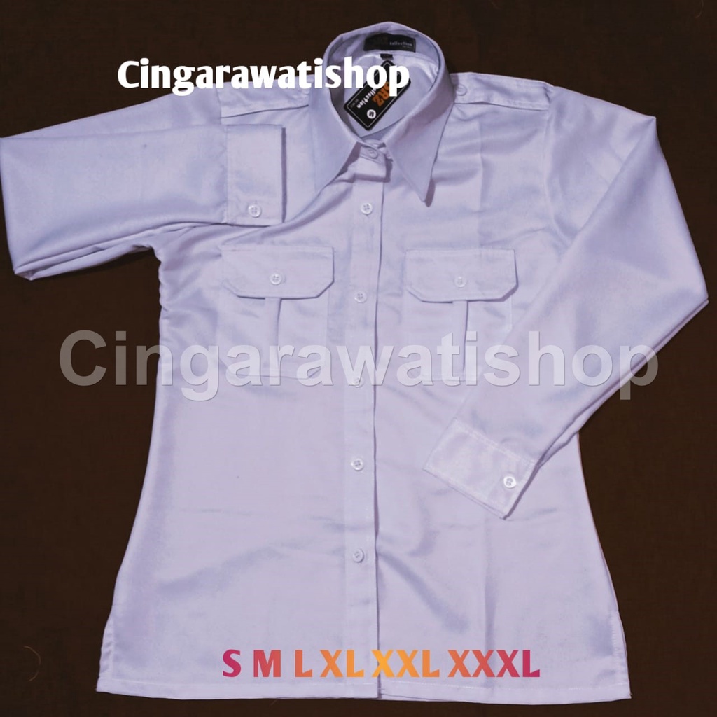 Baju Dinas Putih Pns Wanita Baju Pdh Wanita Putih Seragam Putih Pns Wanita Baju Putih Atasan Pns Cewek Lengan Panjang