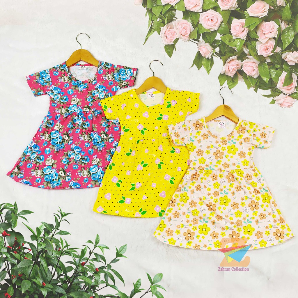 Termurah - Dress Anak Lengan Pendek Zabran 1 Sampai 5 Tahun