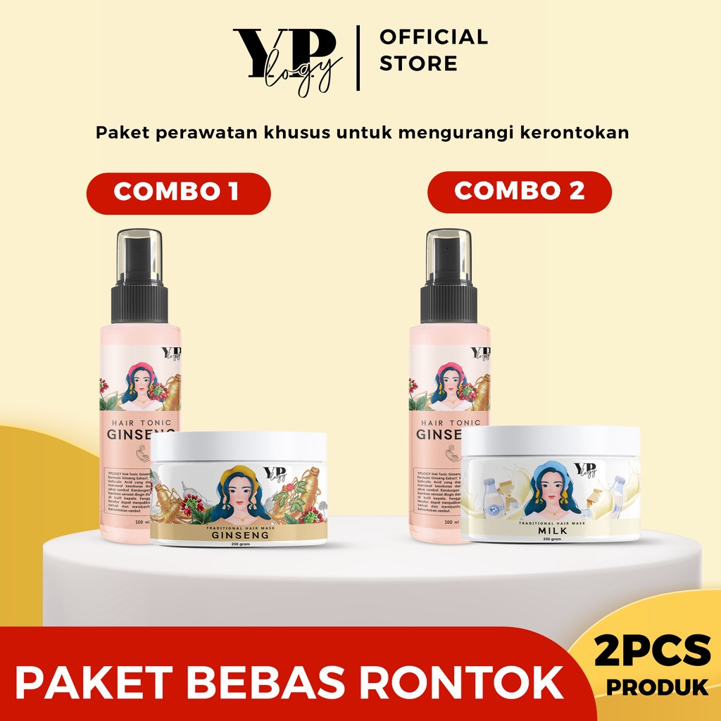 YPLOGY Paket Rambut Rontok 1 Hair mask dan 1 Hair Tonic