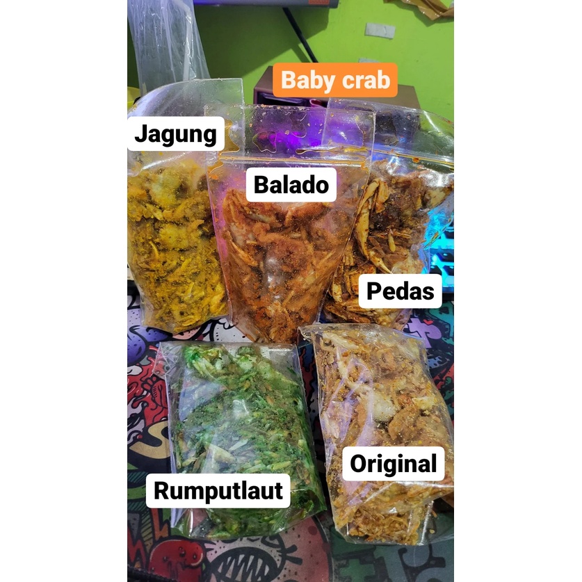 baby crab krispy 100gr halal baby rajungan kepiting kriuk camilan seafood crab renyah Viral Snack Cemilan Makanan