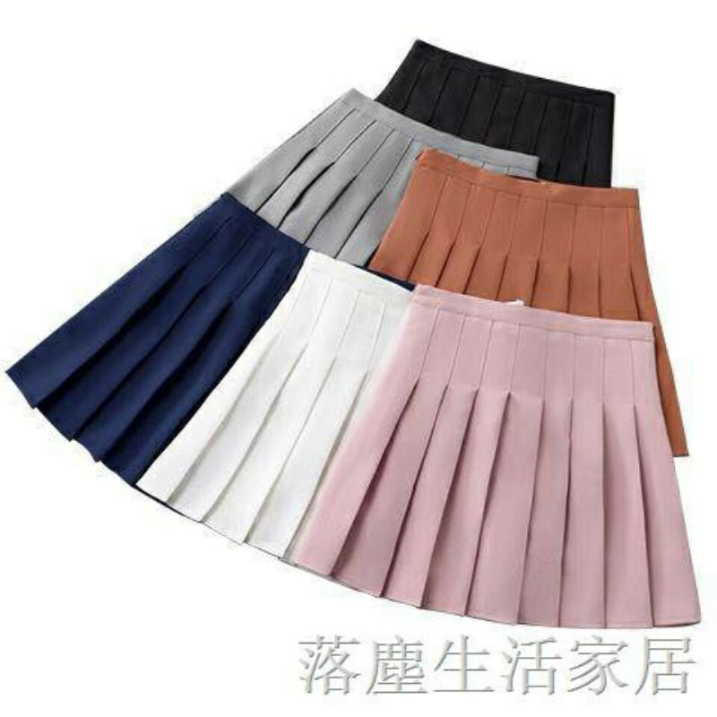 KOREA MINI TENNIS SKIRT//LIPIT SKIRT//ROK MINI SIZE LENGKAP POLOS