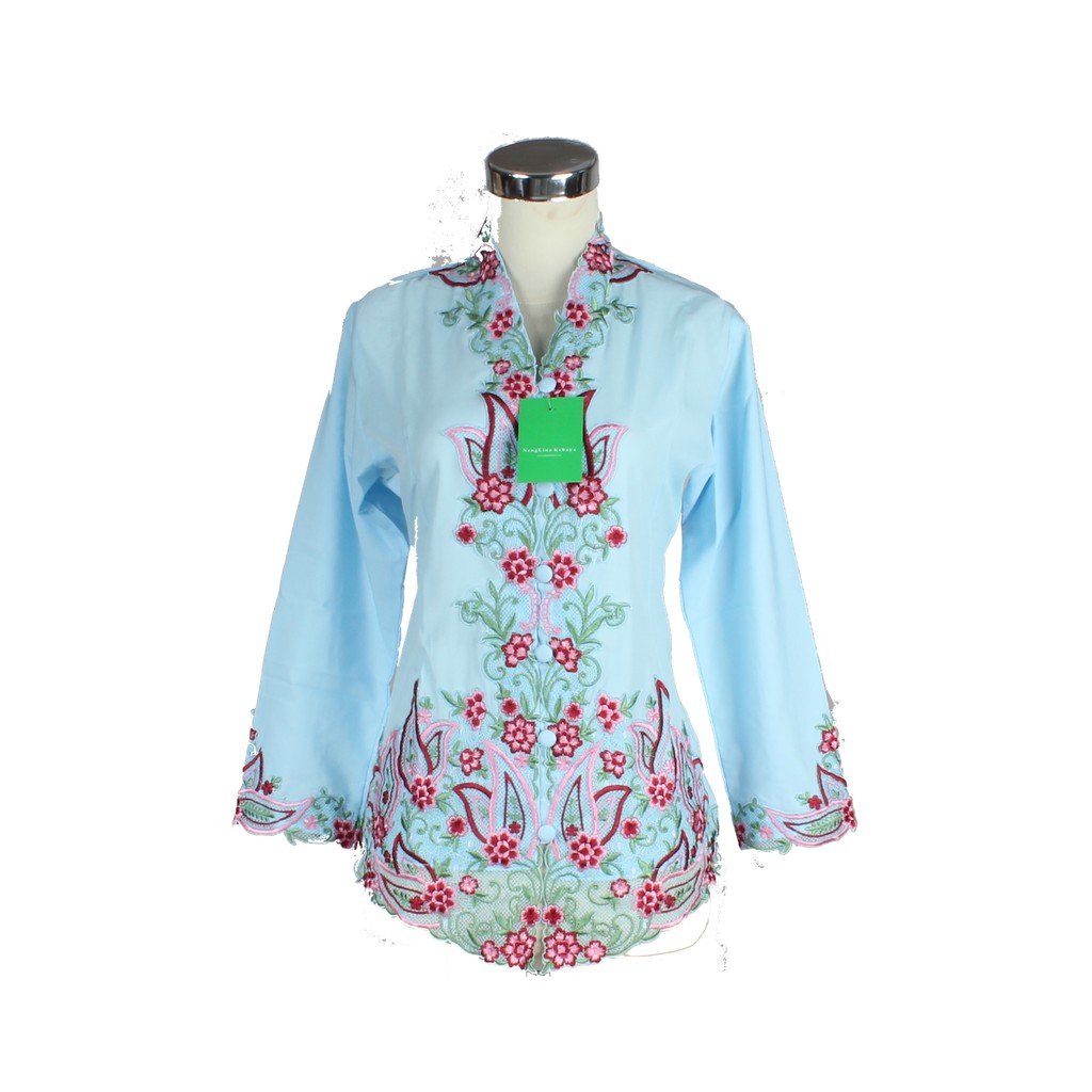 Kebaya Katun Bordir Biru Langit Agnes Wanda 749