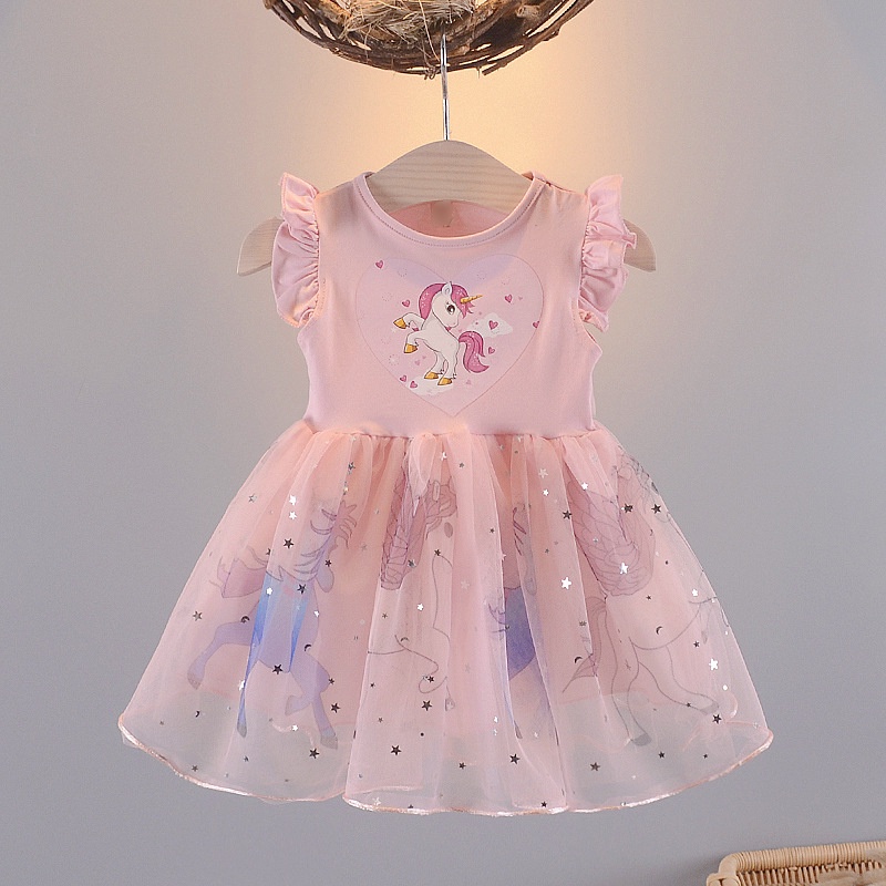 [PRINCESS KESLI] 0-7 Tahun Dress Unicorn Anak Perempuan Gaun Pesta Lucu Untuk Bayi Cewek Baju Ulang Tahun