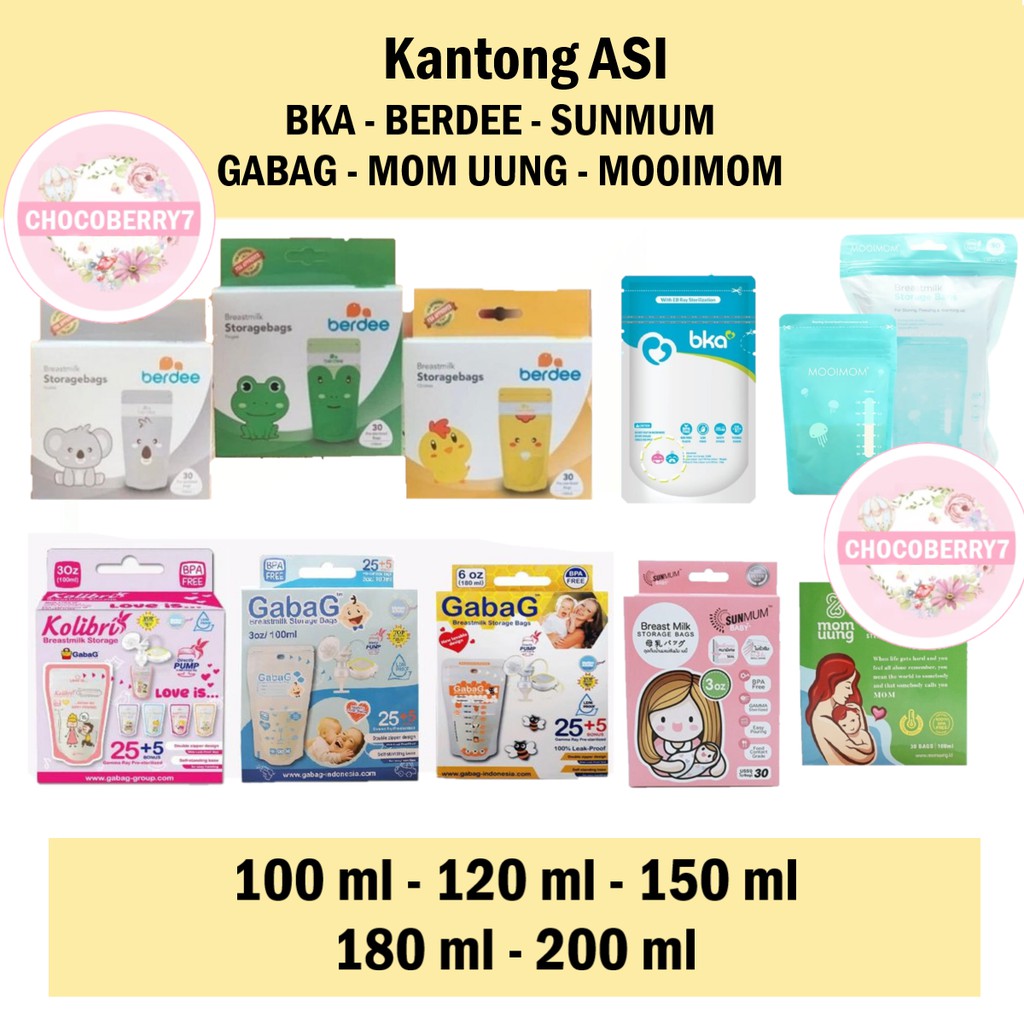 Kantong Asi MOOIMOM / MOM UUNG / SUNMUM / BKA / BERDEE / GABAG KOLIBRI 100ml 100 120 150 180 200 ml