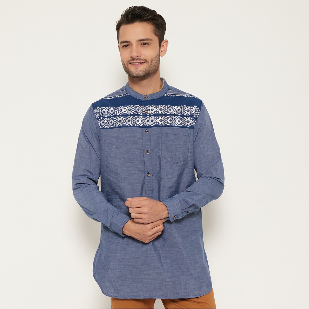 M231 Koko Kurta Pria Panjang Biru 1506B
