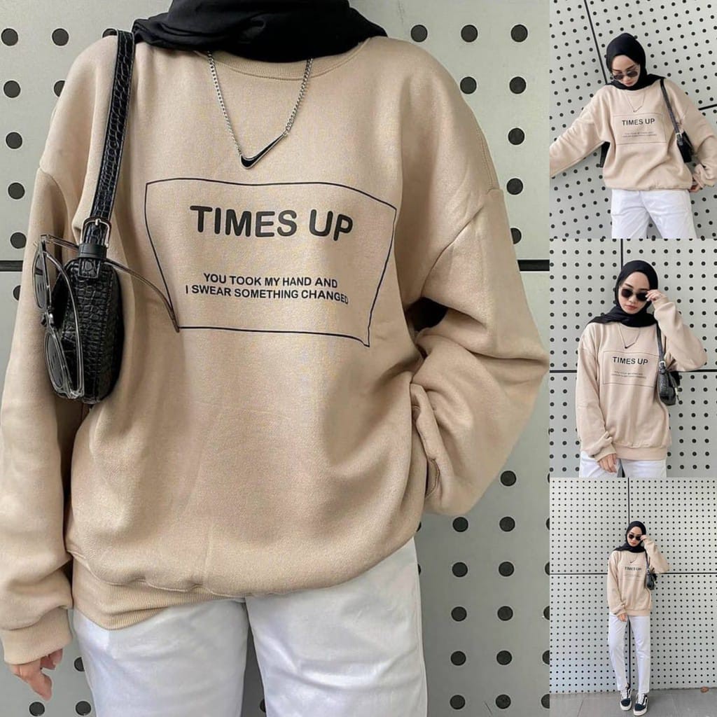 Times Up Sweater Oversize Wanita//Tebal Terlaris