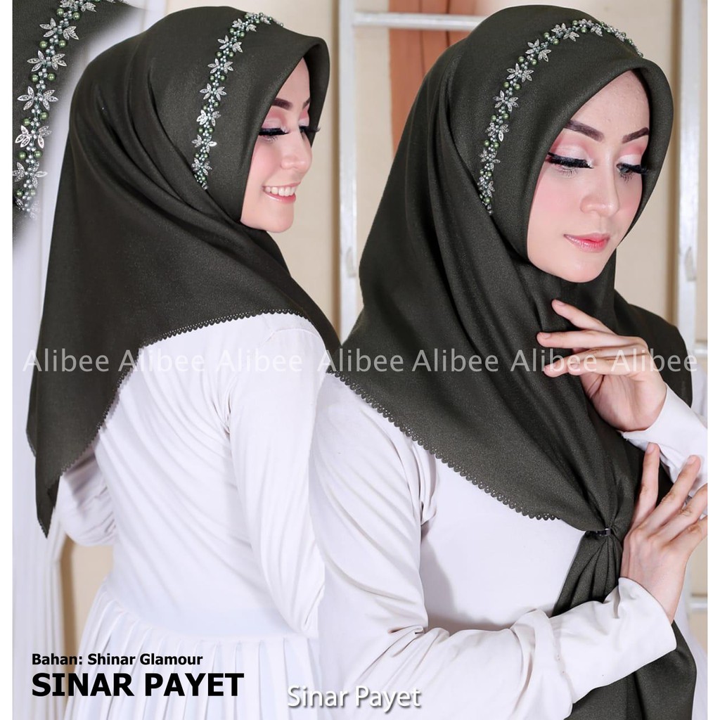 AliMaMa - SINAR PAYET - Segiempat Shinar Glamour Glamor Pesta Murah Hijab Segi Empat Segi4 Medan