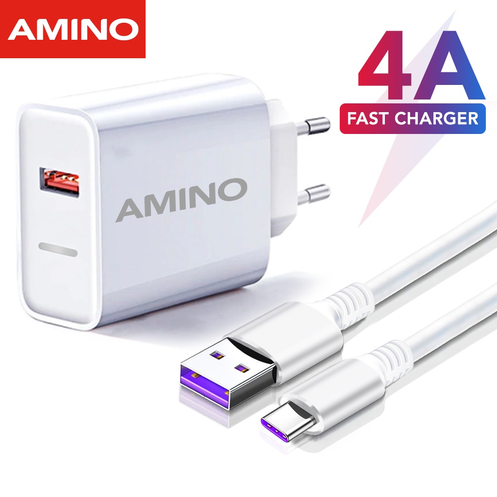 AMINO 3A 18W Qualcomm QC3.0 Fast Charger 4A Type C USB Kabel Micro USB Quick Charger Adaptor Ori