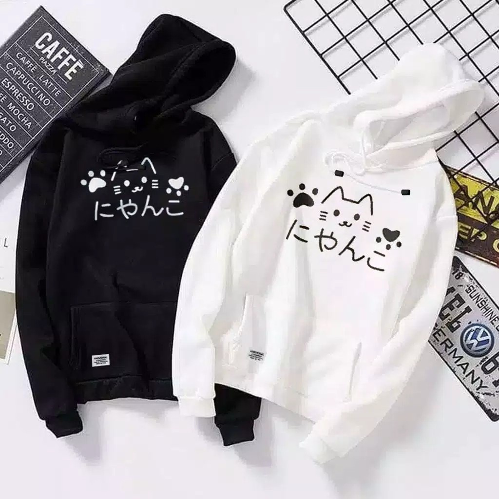 VNI.ID Sweater Polos Hoodie Jumper Japan Cat Pria & Wanita