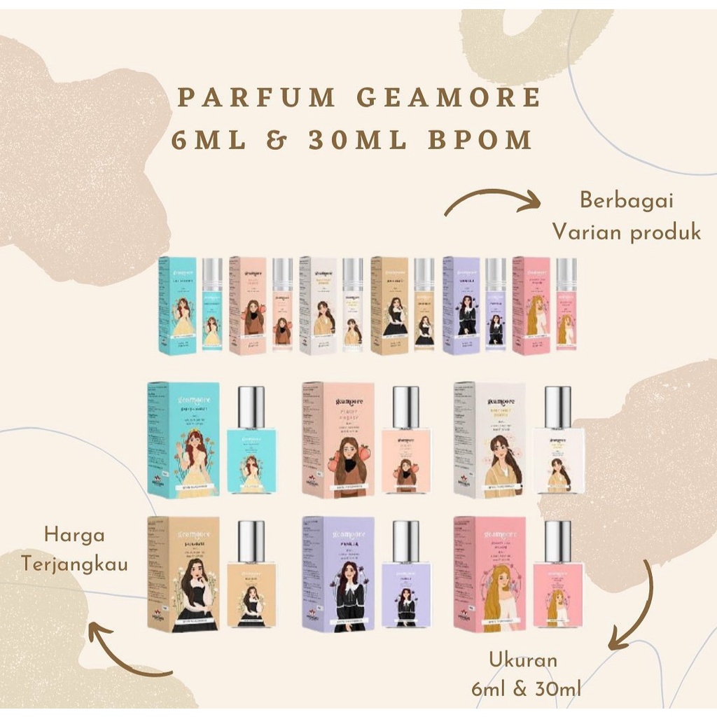 Geamoore Parfum Roll 6 ml Geamoore Inspired Perfume Pewangi badan Wewangian Roll on BPOM