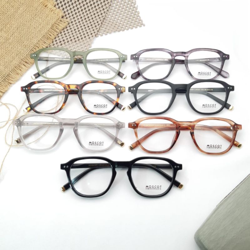 Frame Kacamata Moscot BILIK  Unisize Paket Lensa photocromic dan anti radiasi Free minus cylinder