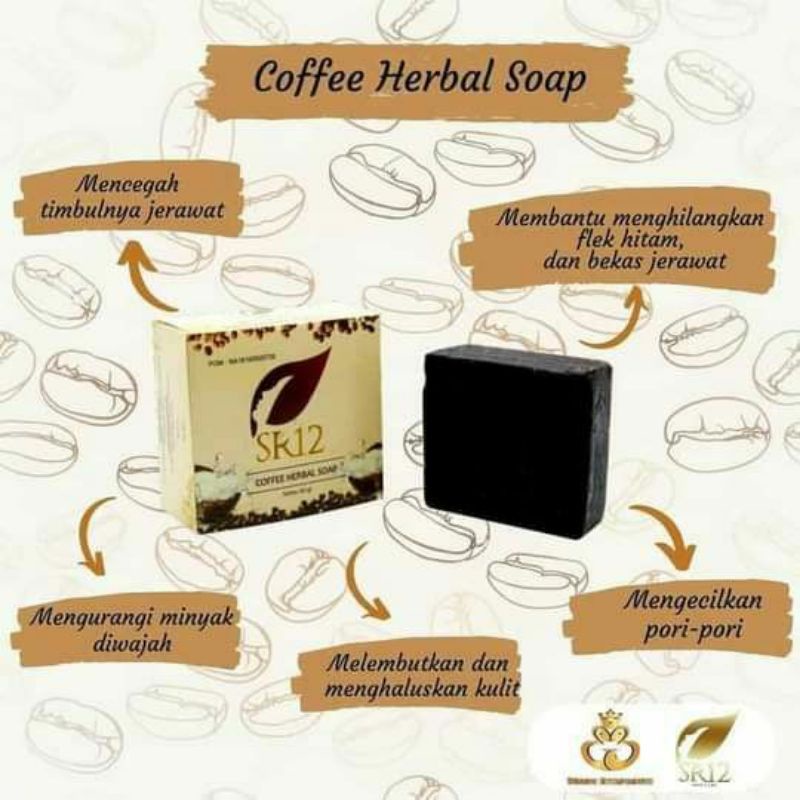 SABUN KOPI HERBAL TERLARIS..!!! COFFEE HERBAL SOAP SR12 BPOM / ANTI KUSAM / SABUN FLEK HITAM BPOM