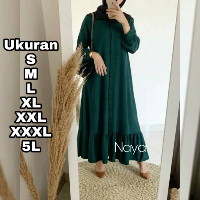 Naya Dress Big Size - Ukuran S M L XL XXL XXXL 5L - Baju Gamis Jumbo
