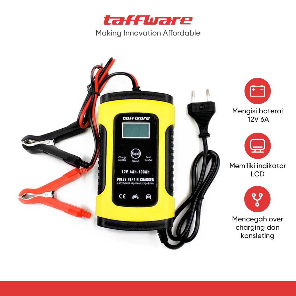 Taffware Venus Intelligent Battery Charger Aki Mobil 12V6A - UD20 - Black/Yellow