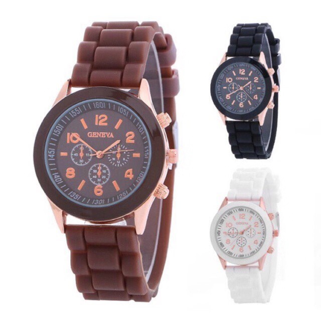 B1 Jam Tangan Geneva Unisex Rubber Jam Fashion Murah