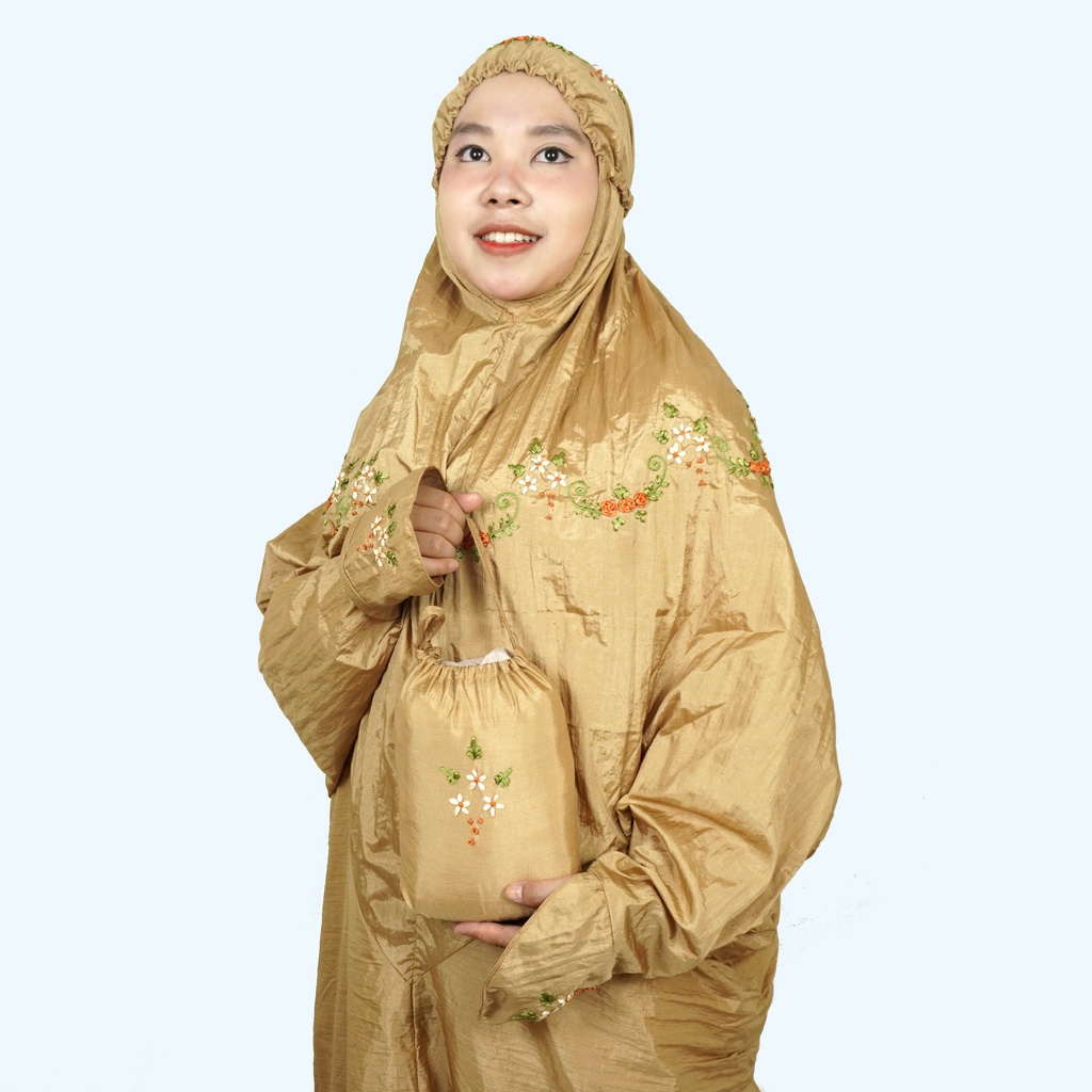 Mukena Terusan Parasut Premium Muvida | Mukena Travel Premium Model Sulam Pita Untuk Dewasa