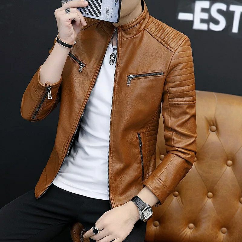(New Trend) Jaket Kulit Pria Original Elegant Brownie ARL 033 Silverstone RFLA Ariel Noah
