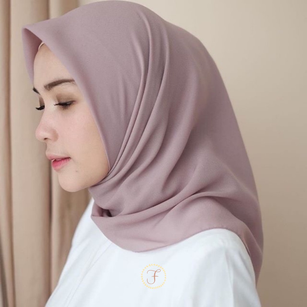 Plain Square Hijab Polycotton Premium Segi Empat - Fabeeya
