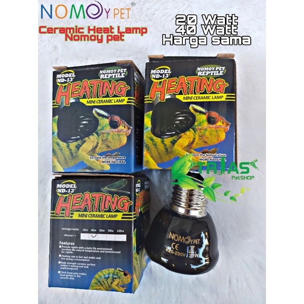 CERAMIC HEAT LAMP NOMOY PET/LAMPU PEMANAS HEWAN/KERAMIK PENGHANGAT REPTIL/HEWAN/KUCING/BURUNG/NOMOY