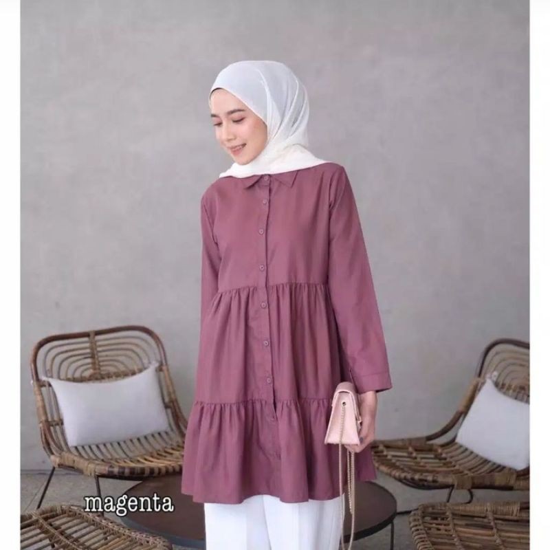 BAJU TUNIK WANITA CEWEK MOSCREPE PREMIUM DEWASA REMAJA IBU TERLARIS KEKINIAN