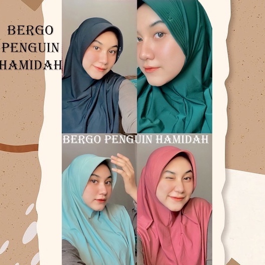 BERGO HAMIDAH PINGUIN JERSY HIJAB SPORT HIJAB OLAHRAGA (hamidah ORI)