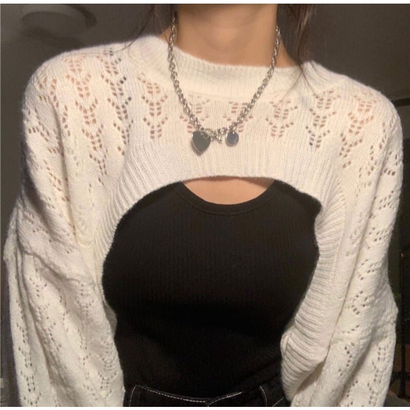 CROP TOP RAJUT / OUTER CROP TOP OVERSIZE