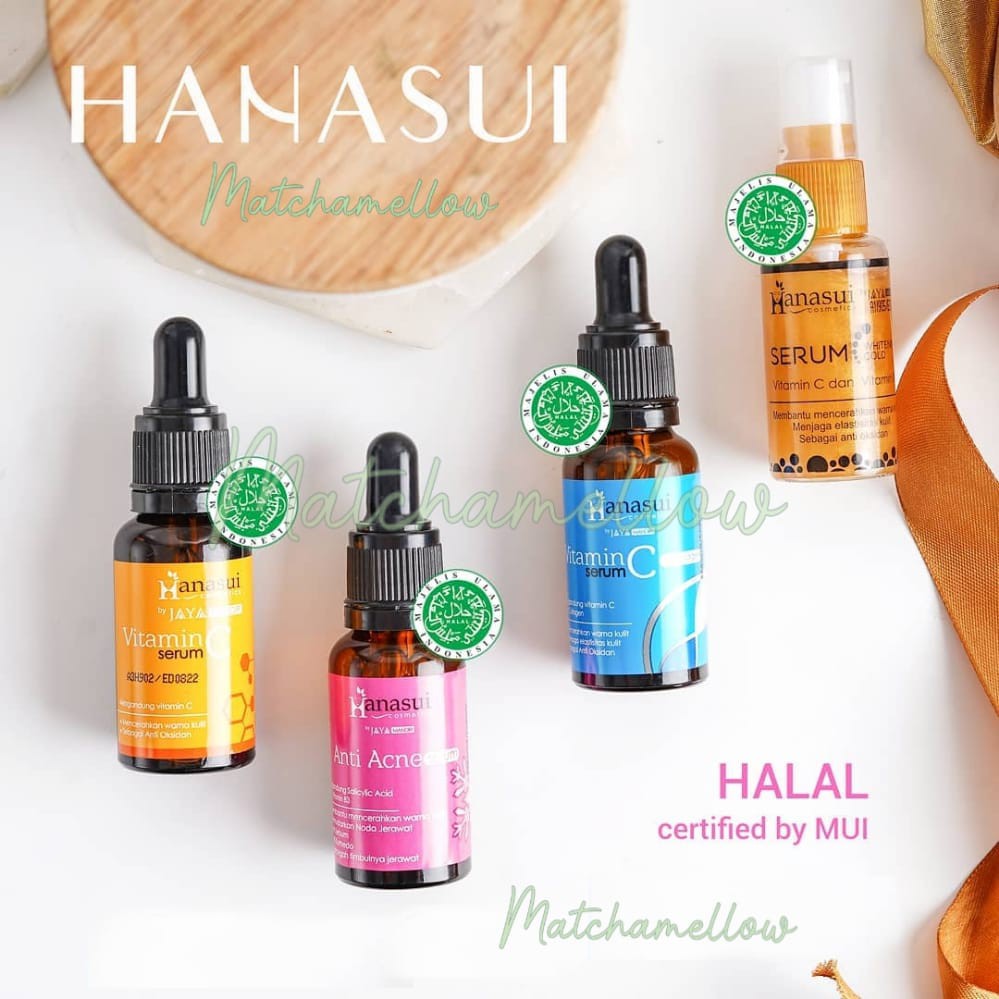 HANASUI SERUM ORIGINAL BPOM - SERUM GOLD , ACNE , VIT C E , VIT C COLL