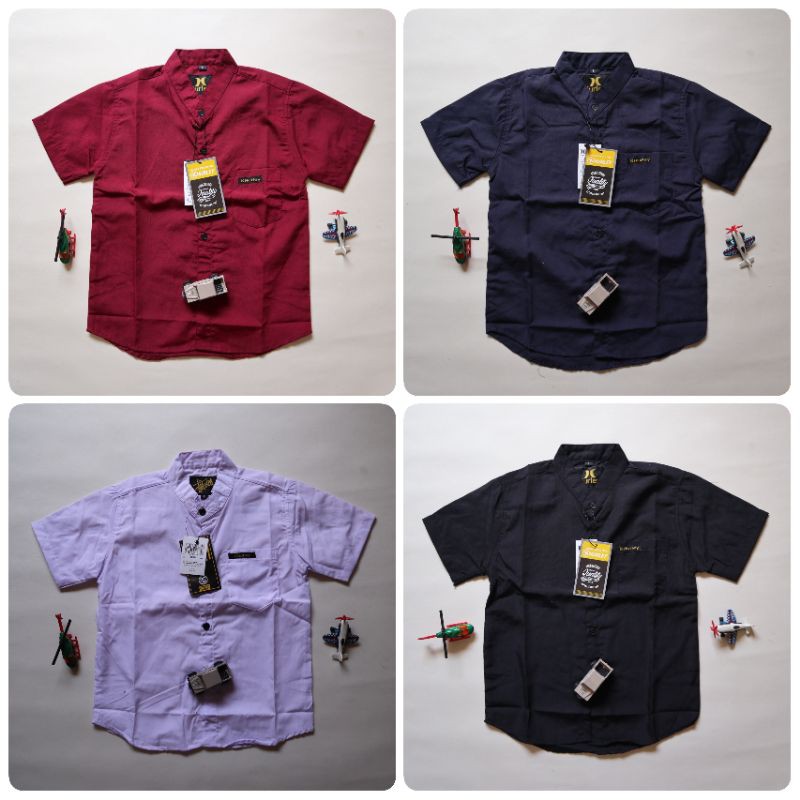 Promo 4.4 Kemeja Anak Laki-Laki Kemeja Distro Umur 1-10 Tahun Bahan Mat Cutton Warna Maroon