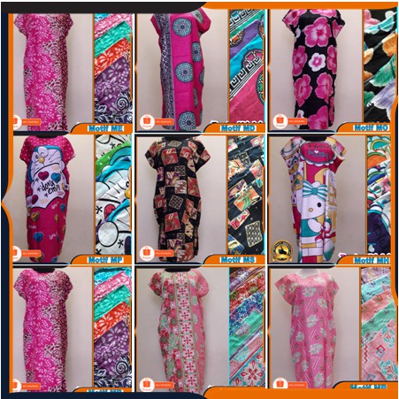 Daster Midi Adem (bs Pilih Motif) Ecer dan Grosir Wanita Murah