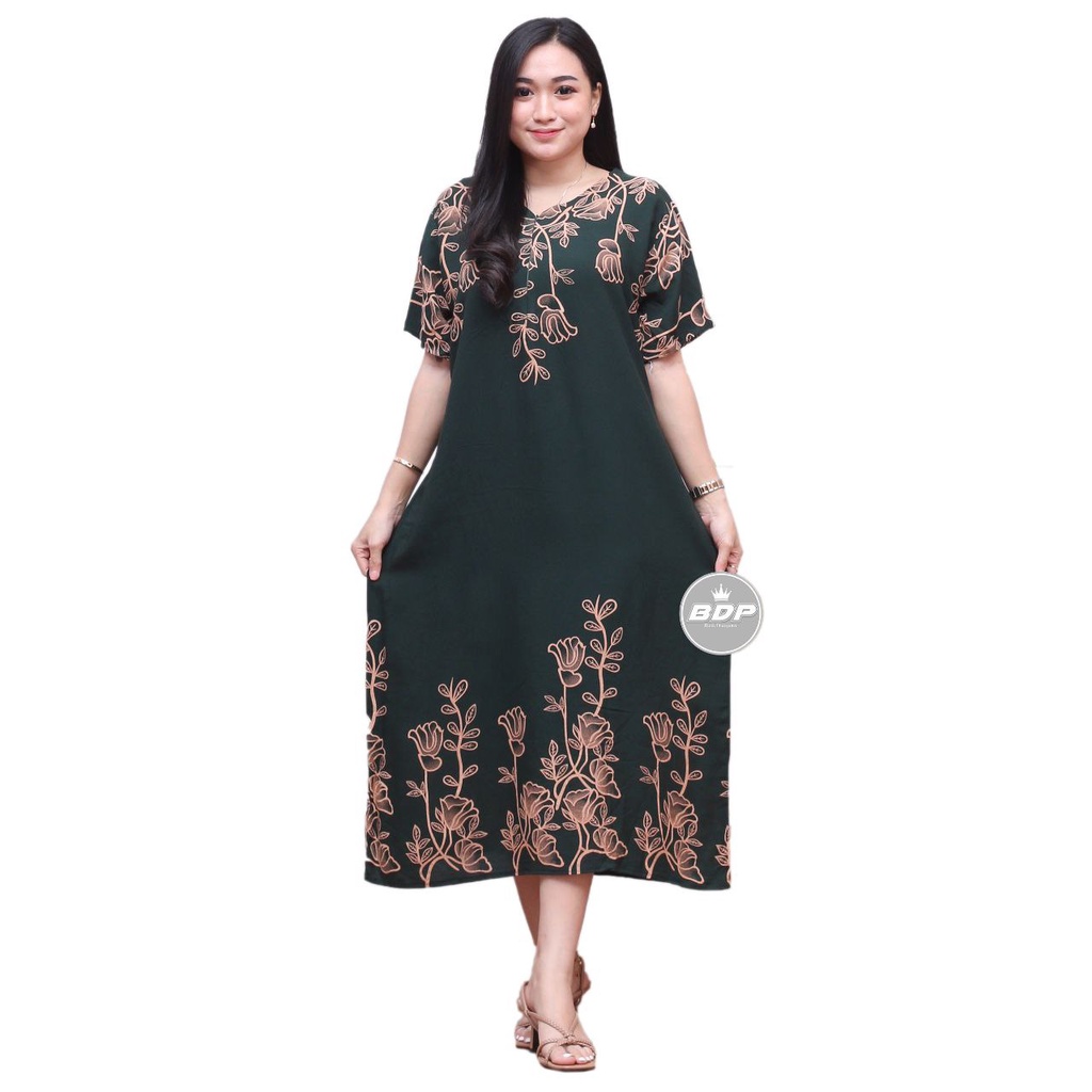 Dianputri - Daster Wanita Terbaru Rayon Busui Resleting Depan - Baju Tidur Daster Kekinian Lengan Pendek Motif Terbaru