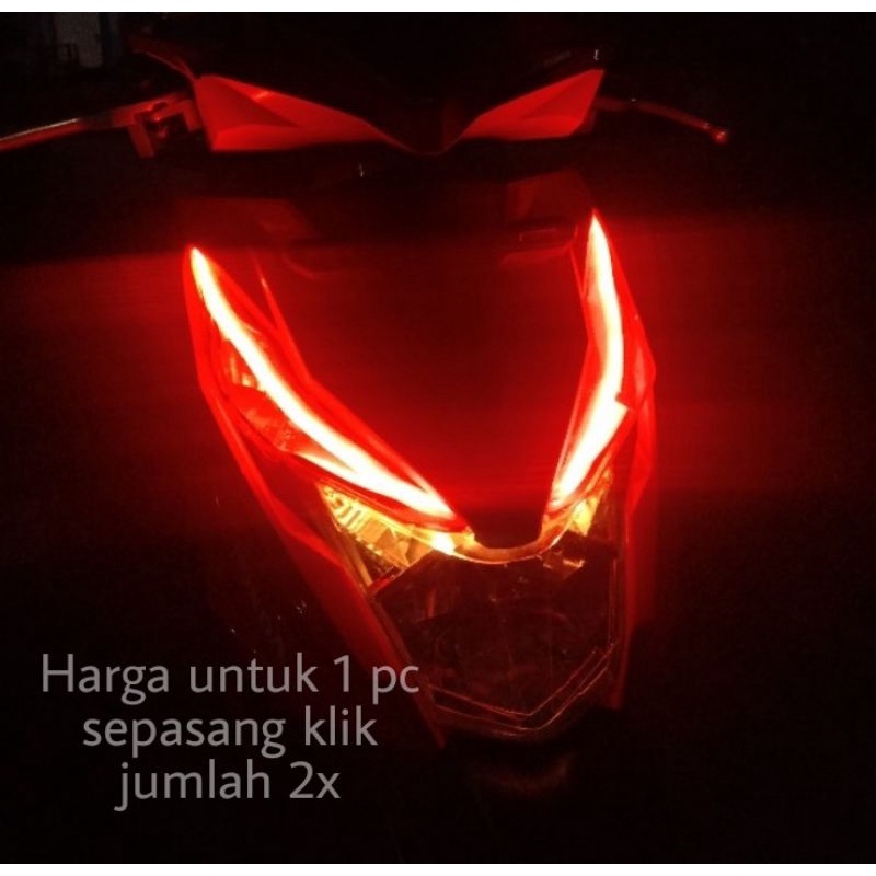 LED DRL ALIS 30CM FLEXSIBLE VARIO BEAT NMAX PCX DAN MOTOR LAIN SUPER TERANG TANPA BINTIK LED
