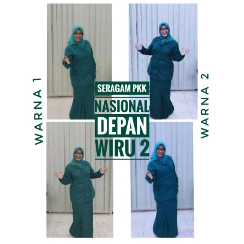 Seragam PKK Polos Warna Hijau dan Biru Kualitas Terbaik
