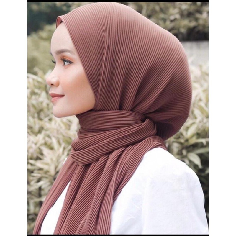 180 x 75 Pashmina Plisket Full Ceruty Babydoll Premium / Hijab Pashmina Pleats