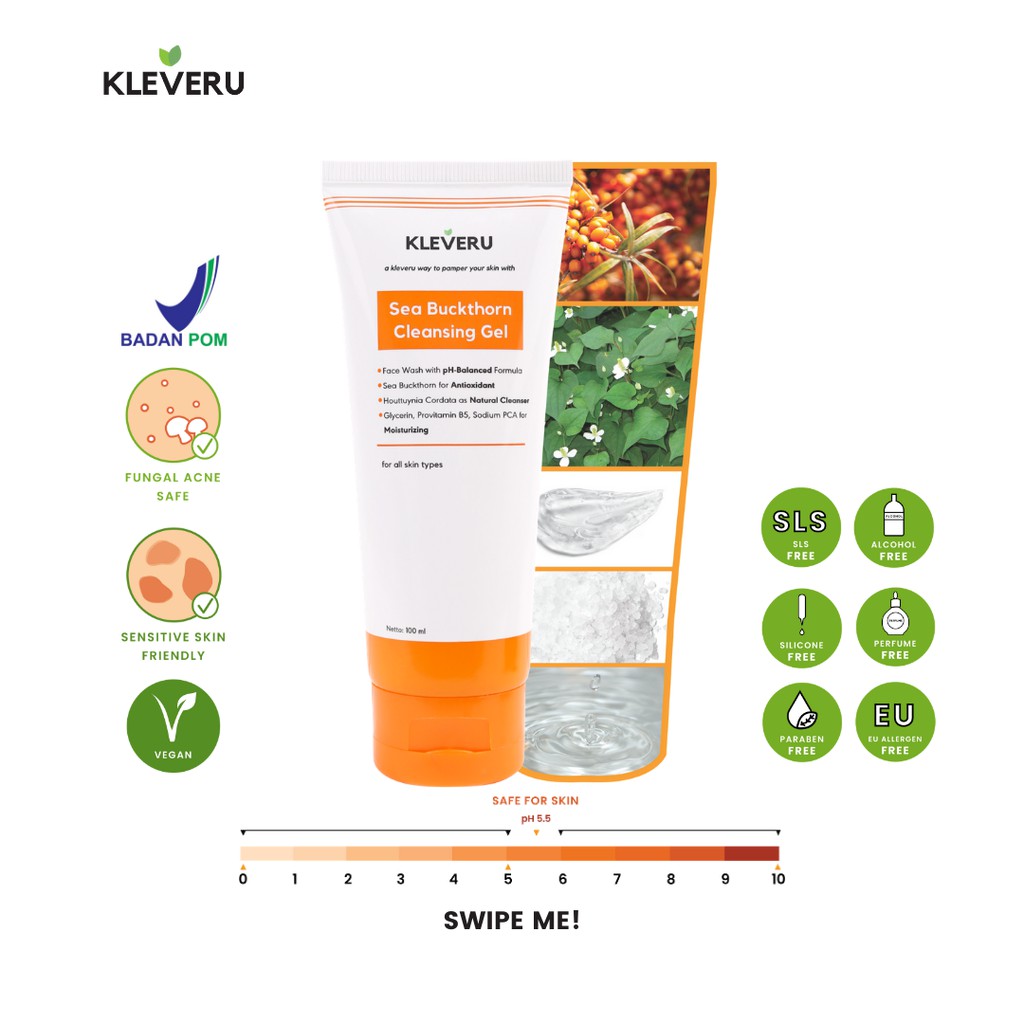 KLEVERU Sea Buckthorn Cleansing Gel ( Facial Wash )