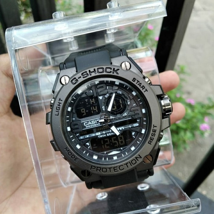 Jam Tangan Pria G Shock GST 8600 Metal Full Black Tampilah Mewah