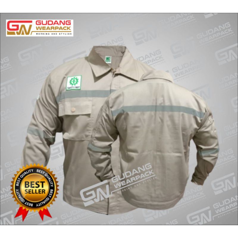 Wearpack Atasan/Kemeja Safety Warna COKSU POLOS\lengan panjang\sleting