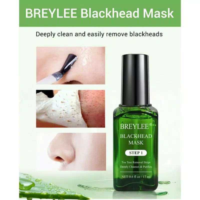 Breylee Blackhead Mask Step 1 & Breylee Pore Refining Serum Step 2 (17ml ) blackhead remover