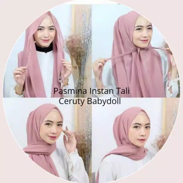 [FaFi] COD Pashmina Tali ceruty hijab baby doll ceruti premium jilbab Ready Murah Makassar