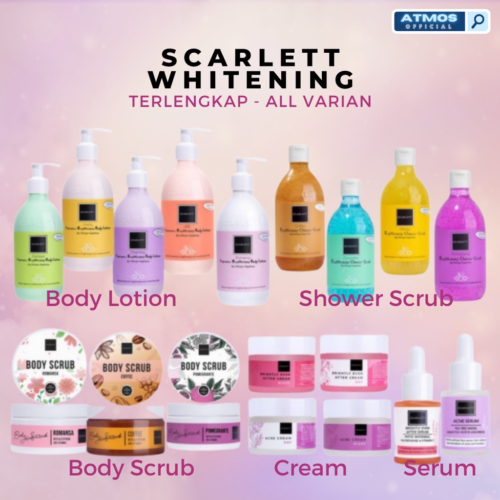 ♥️ATMOS♥️ Scarlett Whitening Original BPOM | Body Lotion | Shower Scrub