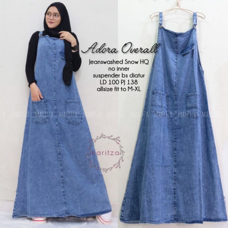 OVERALL JEANS WANITA TERMURAH (NO INNER)| OVERAL DENIM TERBARU | BAJU KODOK WANITA KEKINIAN