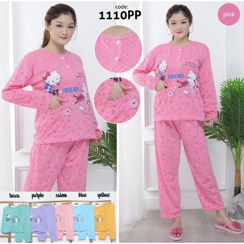 OvShop Baju tidur kaos wanita PP all size  fit to L 1110 / Babydoll / Piyama (COD)