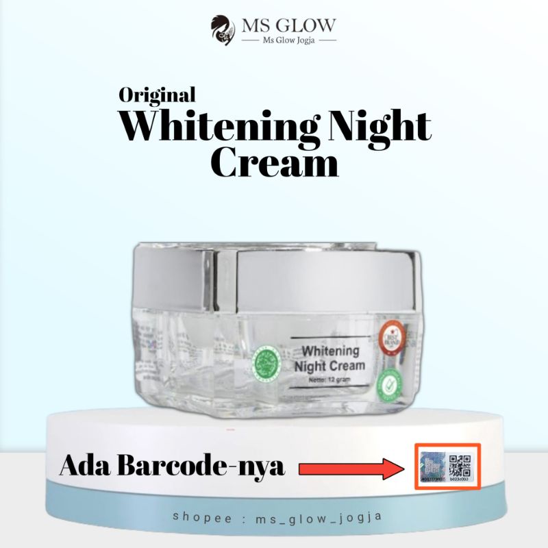 MS GLOW Whitening Night Cream 12gr - 1 Item