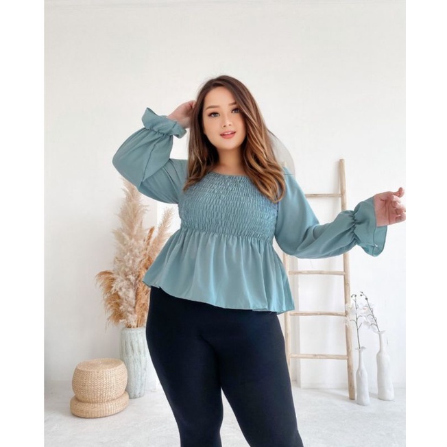 YURI BAJU SABRINA JUMBO KOREAN STYLE BAJU ATASAN WANITA BIG SIZE