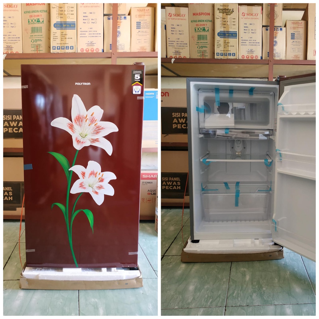 KULKAS POLYTRON 1 PINTU PRB-159 METAL BEAUTY NEW GARANSI RESMI 100% ORI