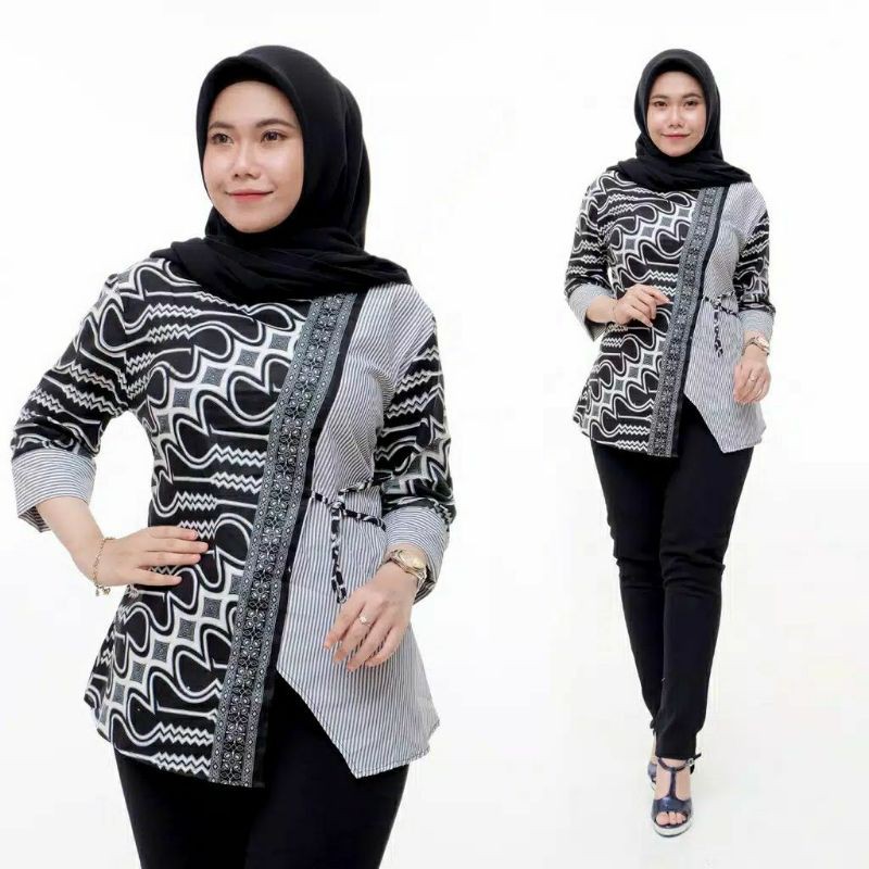 BAJU BATIK WANITA MODERN MONALISA GENES M,L,XL asli PEKALONGAN