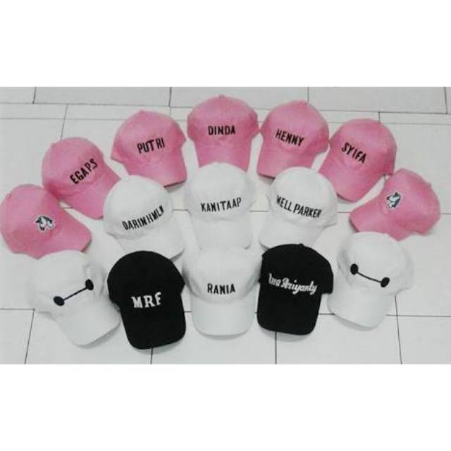 Topi baseball bordir custom/request nama panggilan ( komputer)