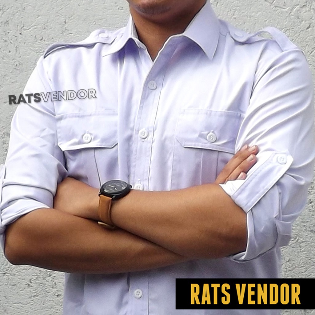 Kemeja Outdoor / Lapangan / Gunung / PDL Lengan Panjang Warna Putih