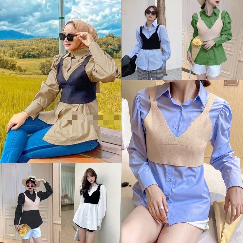 RESTOCK!!! ATASAN KEMEJA VEST NAPLOE IMPORT